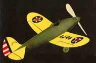 Early rubber powered balsa plane by American Junior Aircraft Company and Jim Walker - the A-J 44 rubber powered balsa glider