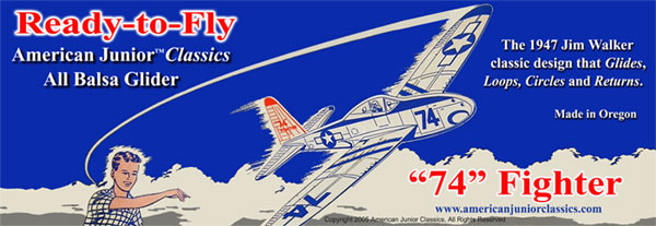 Jim Walker's Famous "74" Fighter balsa glider
