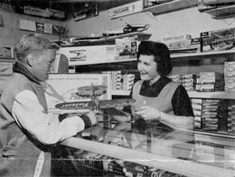 Chuck Hein's wife Dorothy Hein in hobby shop photo